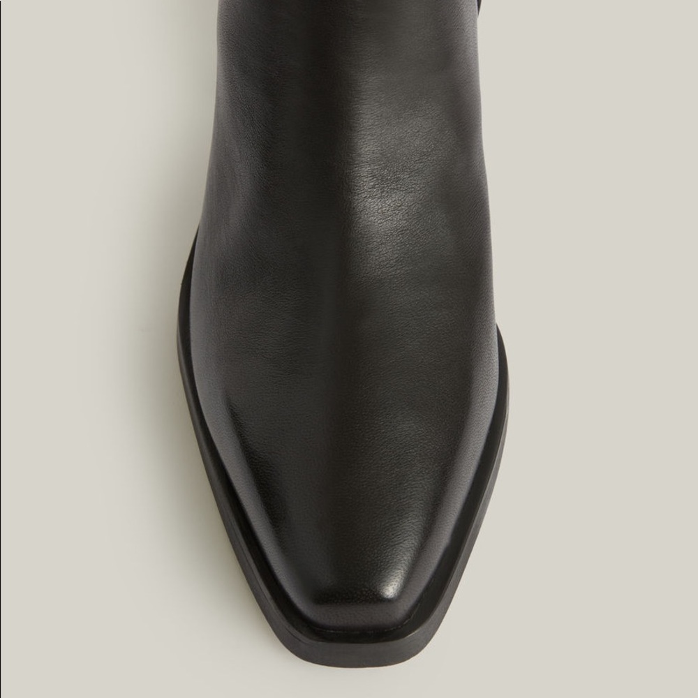 ISO AllSaints | Cohen black leather heeled ankle boot - Picture 3 of 4